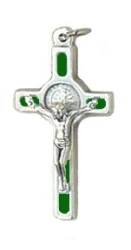 Prívesok kov. (4183-OX) Benediktínsky krížik - zelený