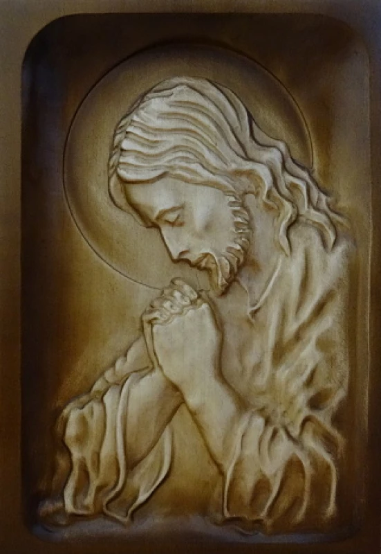 Drevorezba: Obraz - Modliaci sa Ježiš (DR-2F)