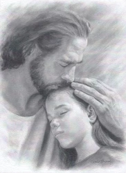 Obraz na dreve (ODZ061) - Pán Ježiš a dievča