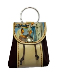 Kľúčenka kožené vrecko (12/115) Lourdes - čierna
