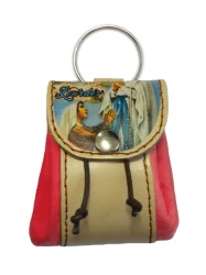 Kľúčenka kožené vrecko (12/115) Lourdes - červená