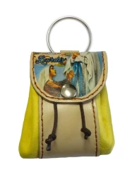 Kľúčenka kožené vrecko (12/115) Lourdes - žltá