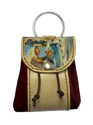 Kľúčenka kožené vrecko (12/115) Lourdes - hnedá