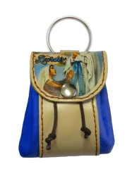 Kľúčenka kožené vrecko (12/115) Lourdes - modrá