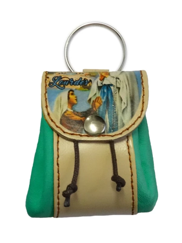 Kľúčenka kožené vrecko (12/115) Lourdes - zelená