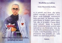 Obrázok s modlitbou (LV02) Svätý Maximilián Kolbe