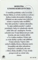RCC kartička (RCC 605 SK) - Panna Mária Levočská