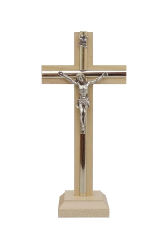 Kríž drev. s lištou na postavenie (18 cm) - bledý