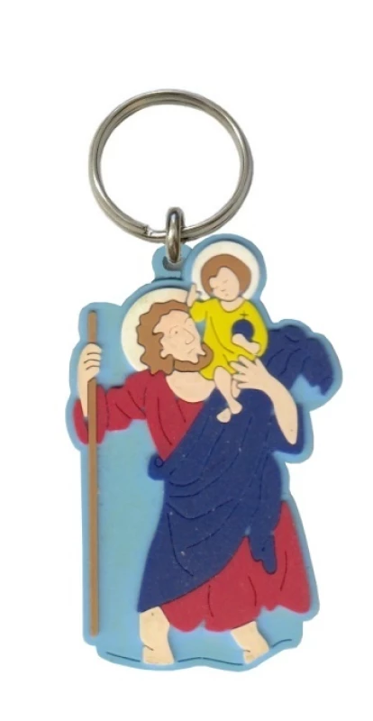 Kľúčenka gum. (1532-0305A) Sv. Krištof - modrá