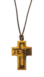 Prívesok (184) - drevený krížik so šnúrkou