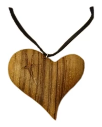 Prívesok drevené srdce - Zebrano