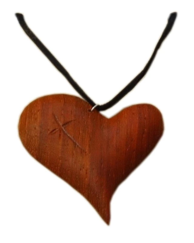 Prívesok drevené srdce - Padouk