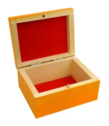 Krabička drevená so zvieratkom (P) - oranžová