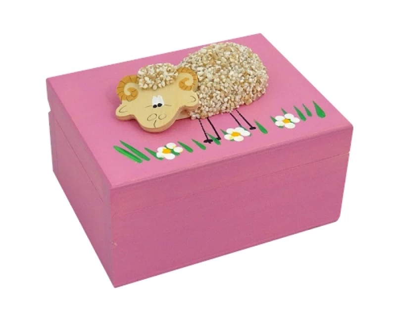 Krabička drevená so zvieratkom (O) - ružová