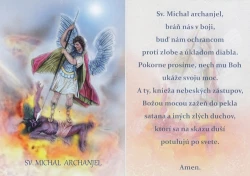 Obrázok s modlitbou (LV36) Sv. Michal archaniel