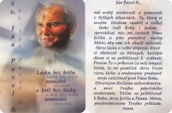 Kartička s modlitbou (LV34) Sv. Ján Pavol II.