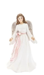 Anjel (201101) s ružovou stuhou - biely