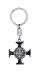 Kľúčenka kov. (K2564S) Benediktínska - čierna