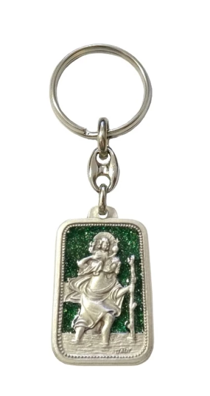 Kľúčenka kov. (FP103SM) Sv. Krištof - zelená