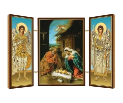 Triptych drev. (BN3) - Sv. rodina /vianočný/