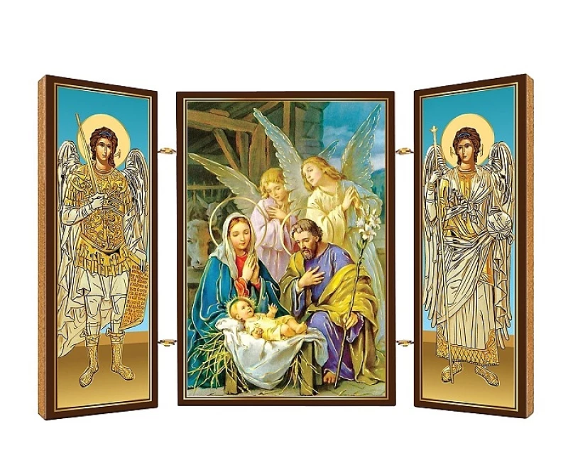 Triptych drev. (BN1) - Sv. rodina /vianočný/