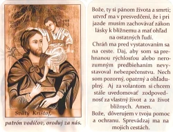Kartička s modlitbou (LV33) Sv. Krištof