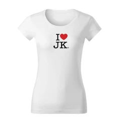 Tričko dámske I love JK (S) - biele