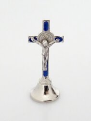 Krížik kov. na postavenie (PG207/B-N) Benediktínsky – modrý