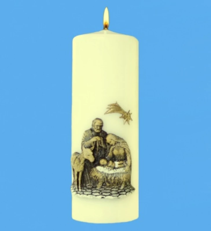 Sviečka Sv. rodina (2521/B) valec - krémová