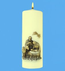 Sviečka Sv. rodina (2521/B) valec - krémová