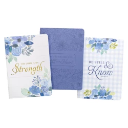 Set 3 zápisníkov Strength Blue Floral