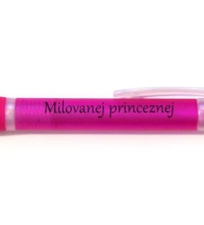 Pero s citátom: Milovanej princeznej - ružové