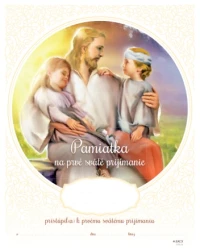 Pamiatka na 1. sväté prijímanie (ZPM08) Pán Ježiš s deťmi